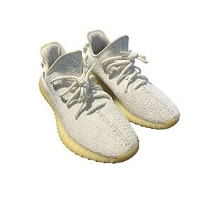 Adidas Size 9 Men’s Yeezy Boost 350 V2 Low Cream White / Triple White GUC S134-1